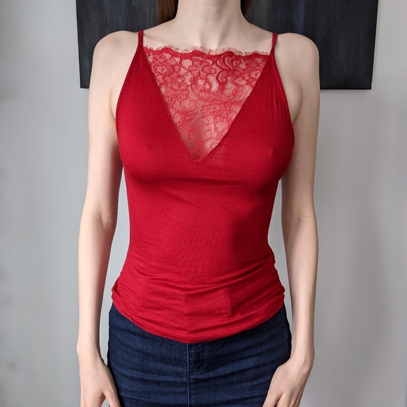Red Lacy Camisole H&M - Picture 3 of 4
